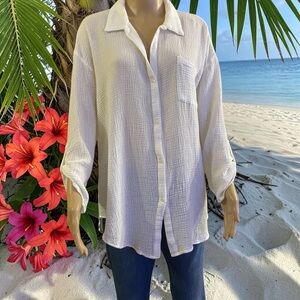 Kona Sol White Button-Down Shirt